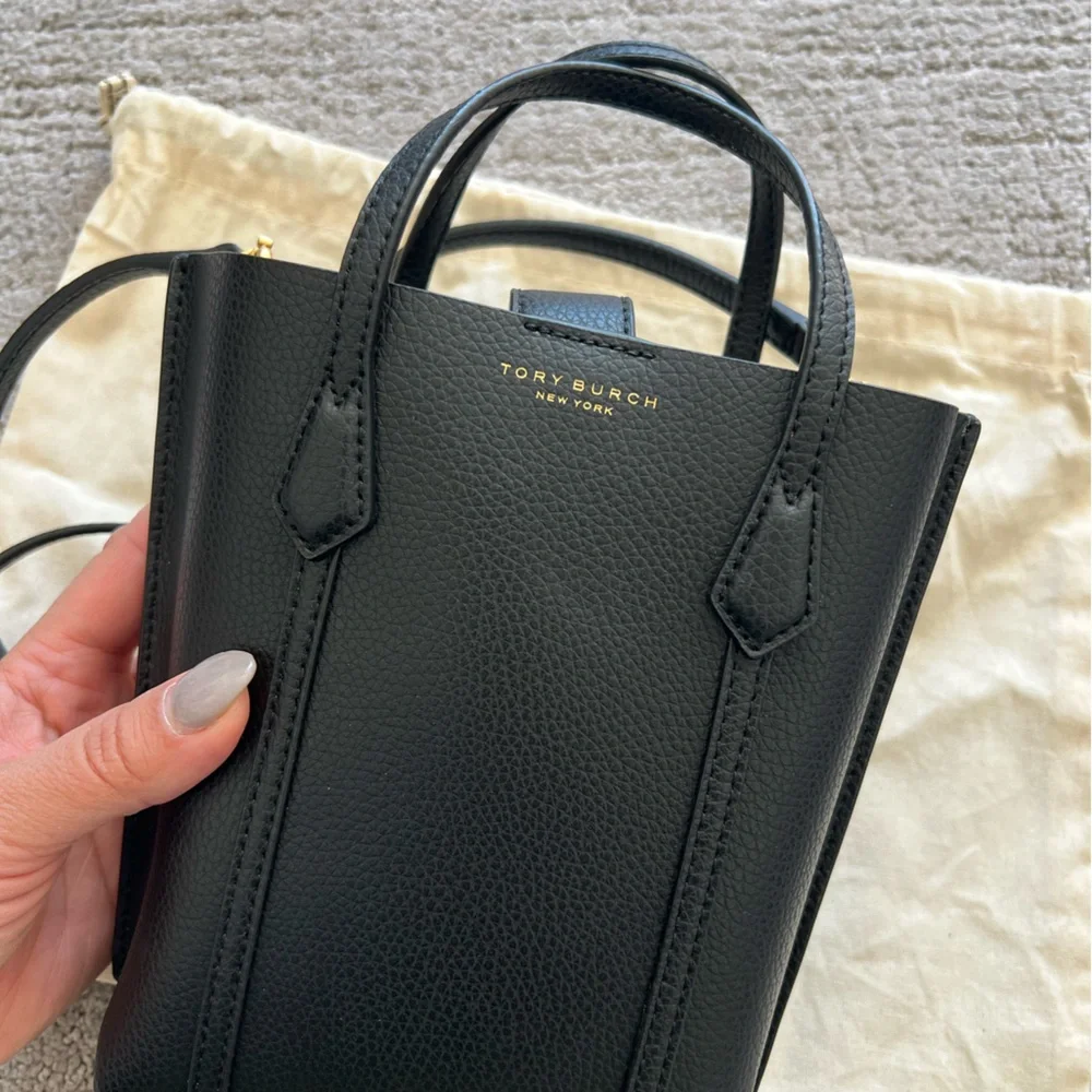 Tory Burch Mini Perry Leather Tote Bag - Picture 11 of 16